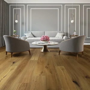 Modern living room with wood floors
